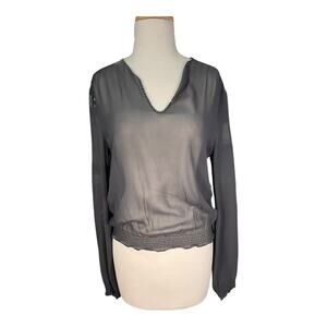 Just Cavalli by Roberto Cavalli Black Sheer Silk Blouse Size 42 Made in Italy